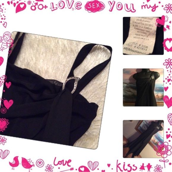 💞NICE BLACK💞midi evening dress - Picture 1 of 4